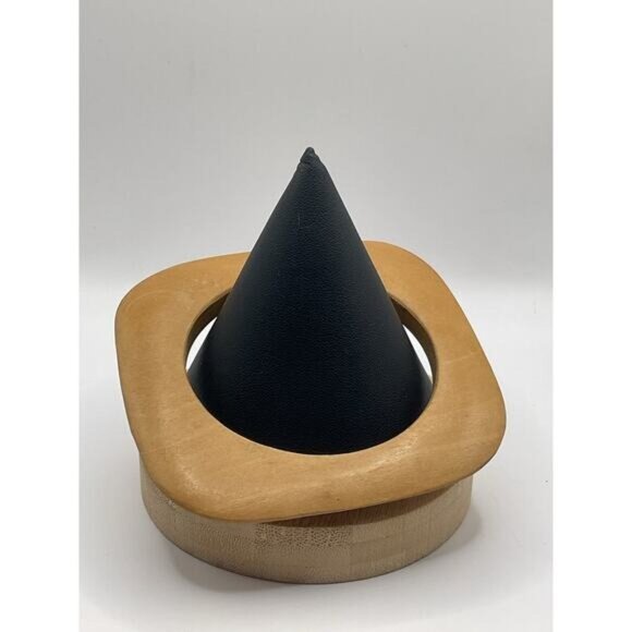 Light Brown Wooden Geometric India Bangle Bracelet - Picture 3 of 4